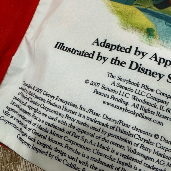 Vintage 2007 Cars pillow soft large book plush disney pixar lightning mcqueen - Picture 6 of 9